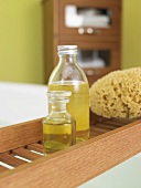 Bath oil on bath rack