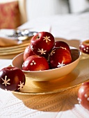 Red apples with iced patterns