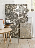 Hand-crafted, paisley-patterned fabric artworks