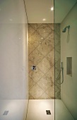 Bathroom with glass shower area