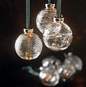 Patterned glass Christmas trees baubles