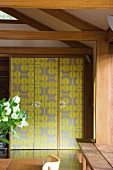 Cupboard with yellow pattern