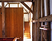 Cubist wooden structure in converted barn