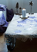 Tablecloth with hand-made, iron-on stars