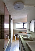 Plain bathroom with cast concrete washstand