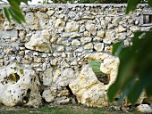 Stone garden wall