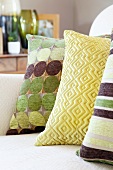 Scatter cushions on sofa (detail)