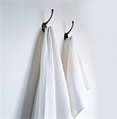 White towels on coat pegs