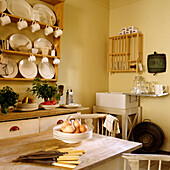 Country kitchen with open shelving