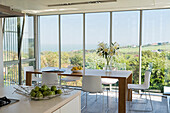 Dining area with panoramic windows