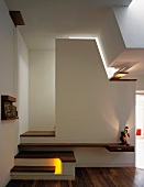 Stylish staircase in living room