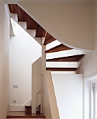 Stairwell with white walls