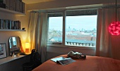 Bedroom with view of London