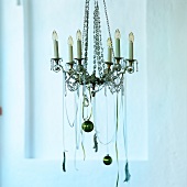 Chandelier with Christmas baubles