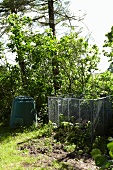 Compost corner in garden