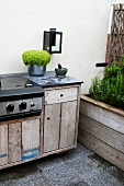 Cooking area on roof terrace