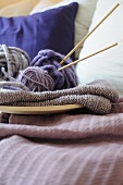 Balls of wool and knitting needles