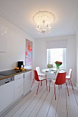 Bright kitchen with dining area