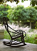 Old rocking chair on terrace