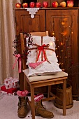 Rustic interior with Christmas decorations