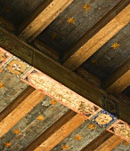 Detail hand painted ceiling beams