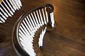Detail winding staircase railing