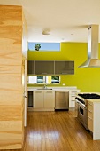 Modern Kitchen with Green Wall