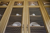 Wire mesh doors of contemporary china cabinet