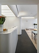 Modern white kitchen counter