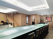 Long illuminated conference table