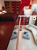 Master bedroom in modern loft style home