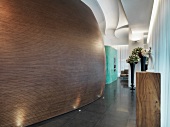 Curved wall in modern building
