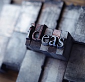 Lead type spelling 'ideas'