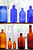 Antique Bottles In Window