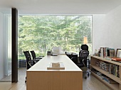 Large desk in modern office