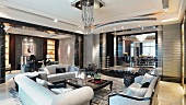 Elegant living room in modern home