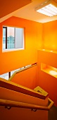 Modern, orange stairwell