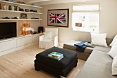 Sofa combination in modern interior with Union Flag