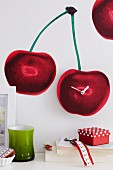 Cherry wall decal with clock mechanism