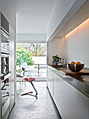 Kitchen with fruit bowl on the worktop