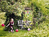 Girl at childrens party in garden