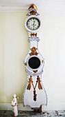 Painted and carved long-case clock