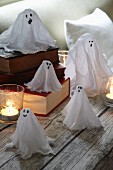 Hand-made Halloween ghost decorations