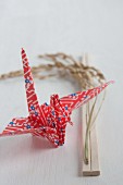 Paper crane and ear of rice (Japan)