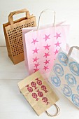 Creative crafting with paper: paper bags with stamped patterns