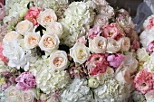 Romantic bouquet of roses for wedding table
