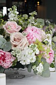 Romantic bouquet on wedding table