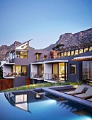 Luxurious architect-designed house with pool in hillside situation