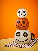 Pumpkin ghosts as Halloween decoration