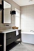 Modern bathroom in shades of gray